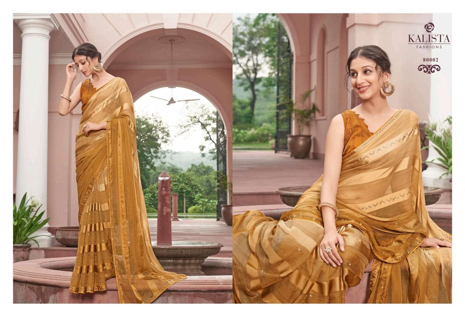 kalista trisha series 80001-80006 padding fancy fabric saree