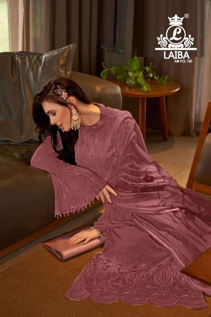 laiba am vol 180 dark colors Pure georgette with crepe inner suit