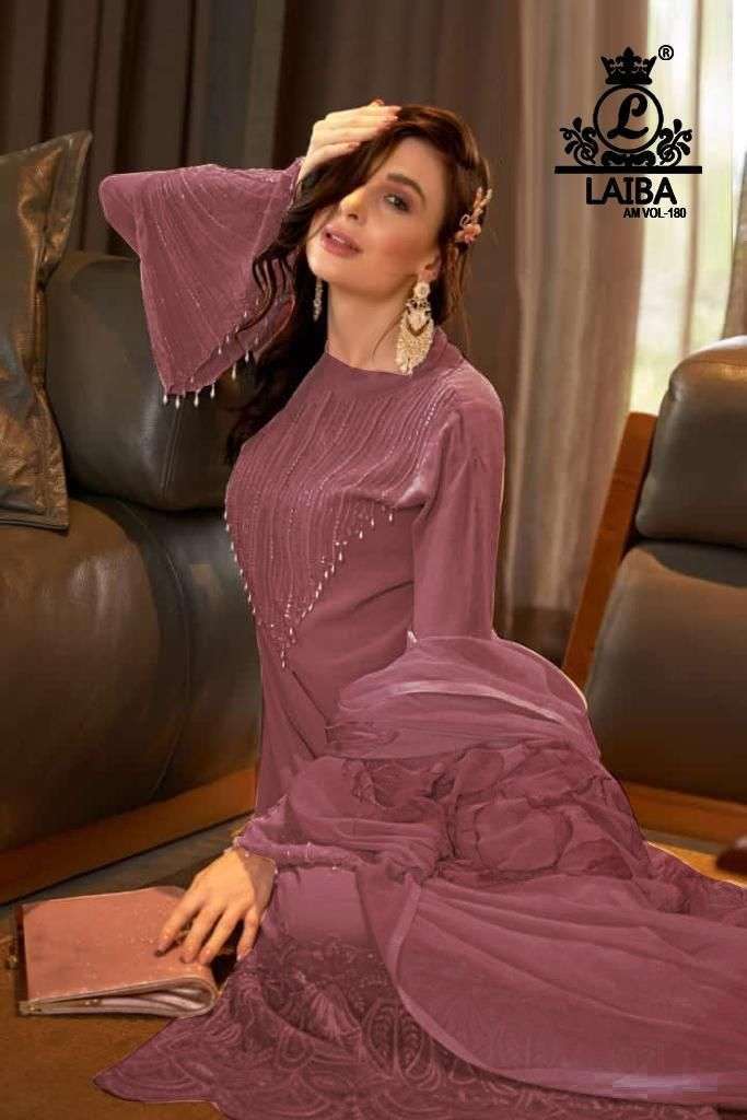 laiba am vol 180 dark colors Pure georgette with crepe inner suit