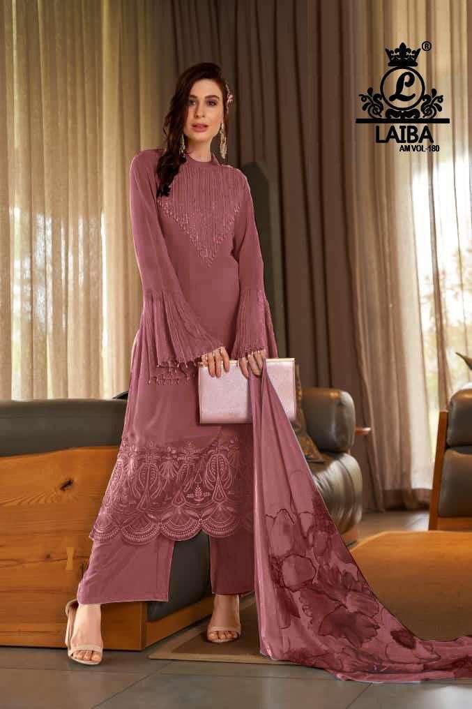 laiba am vol 180 dark colors Pure georgette with crepe inner suit
