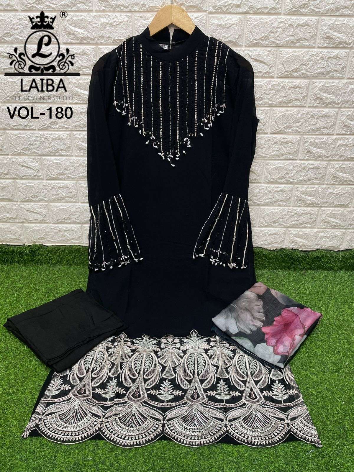 laiba am vol 180 dark colors Pure georgette with crepe inner suit