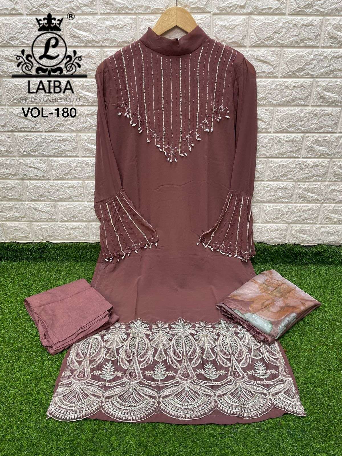 laiba am vol 180 dark colors Pure georgette with crepe inner suit