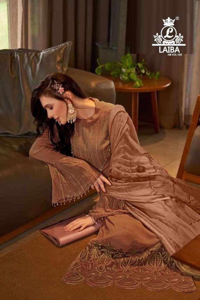 laiba am vol 180 dark colors Pure georgette with crepe inner suit
