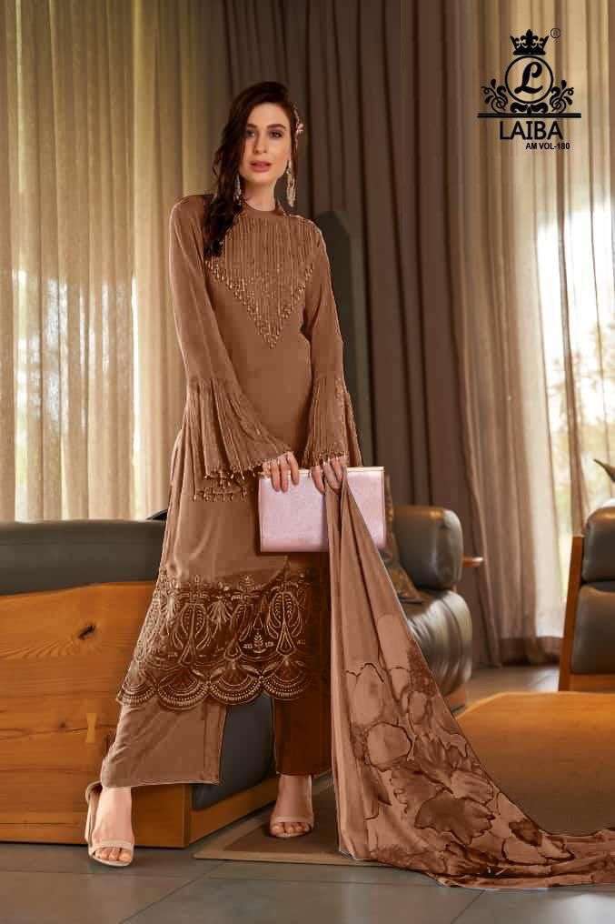 laiba am vol 180 dark colors Pure georgette with crepe inner suit