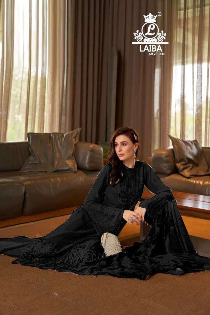 laiba am vol 180 dark colors Pure georgette with crepe inner suit