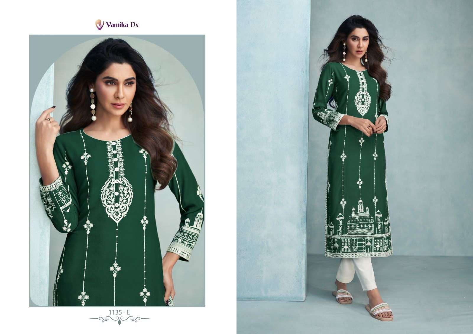 vamika nx rooh vol 6 dark color series 1135 pure rayon viscose kurti