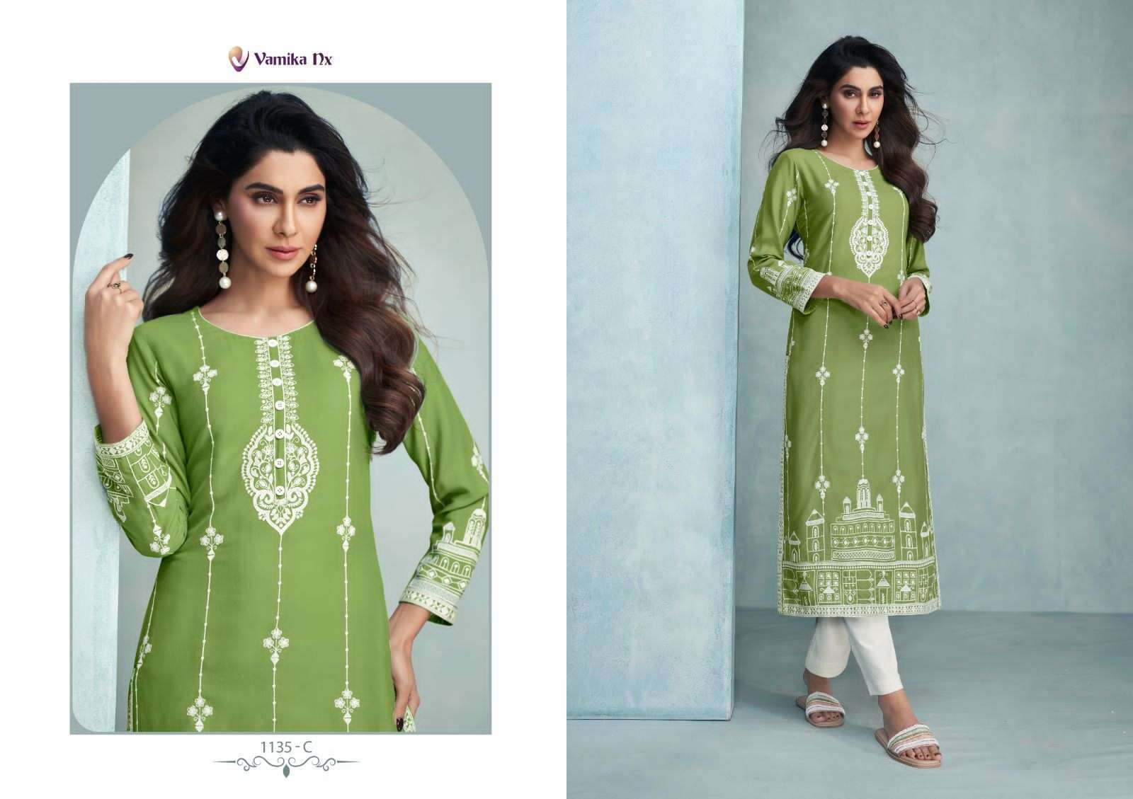 vamika nx rooh vol 6 dark color series 1135 pure rayon viscose kurti