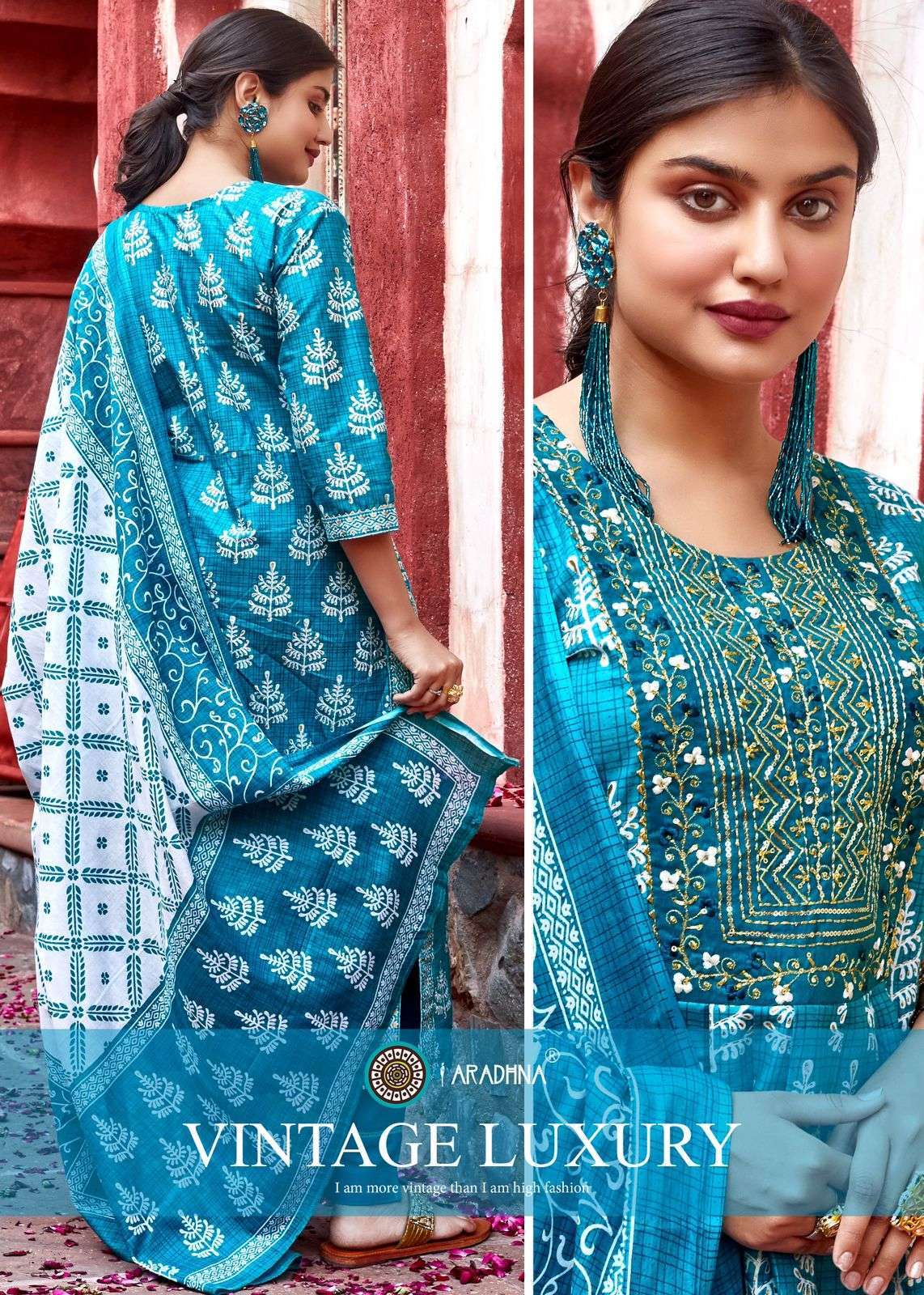 aradhana vintage vol 1 series 1001-1008 Cotton readymade suit
