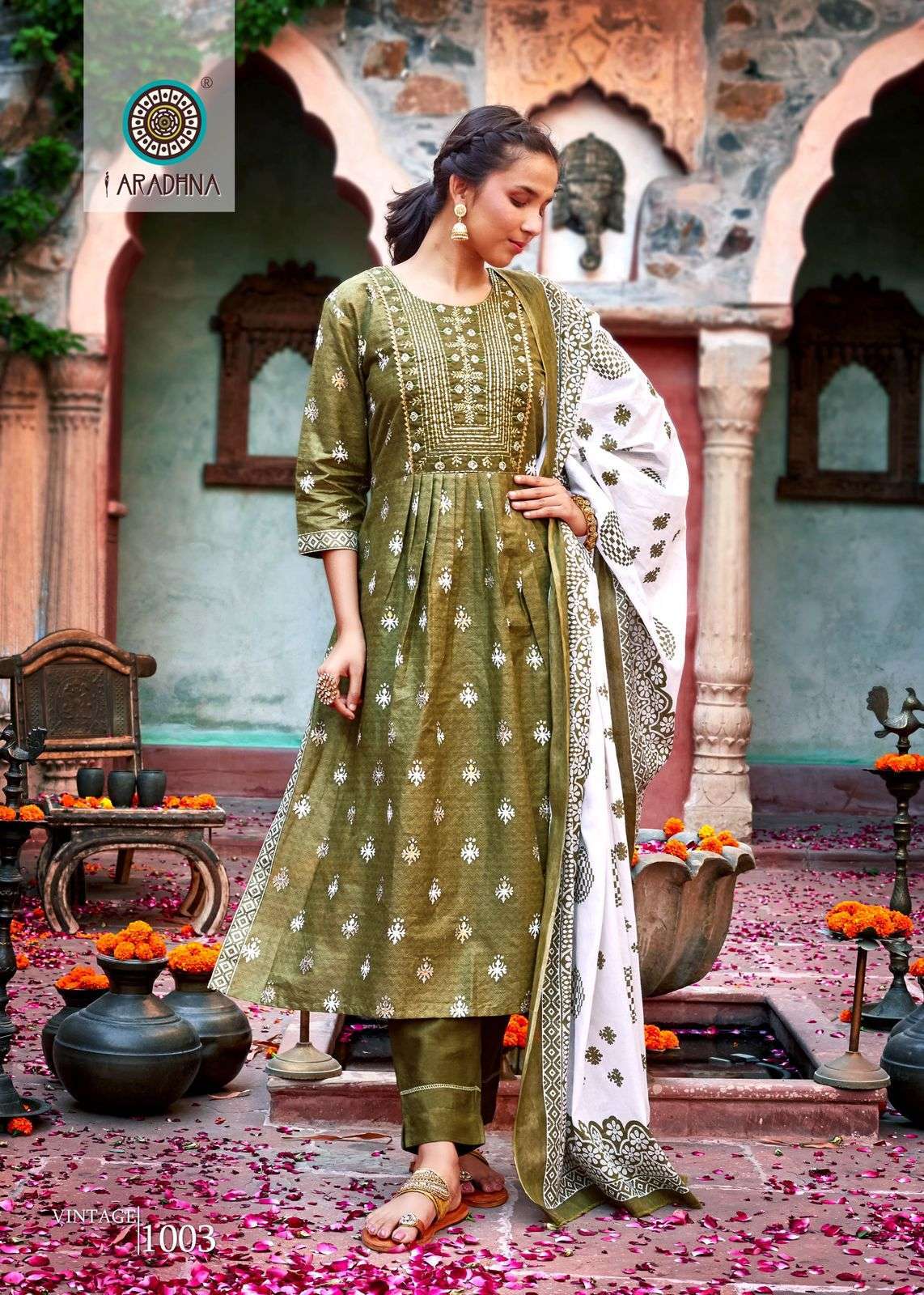 aradhana vintage vol 1 series 1001-1008 Cotton readymade suit