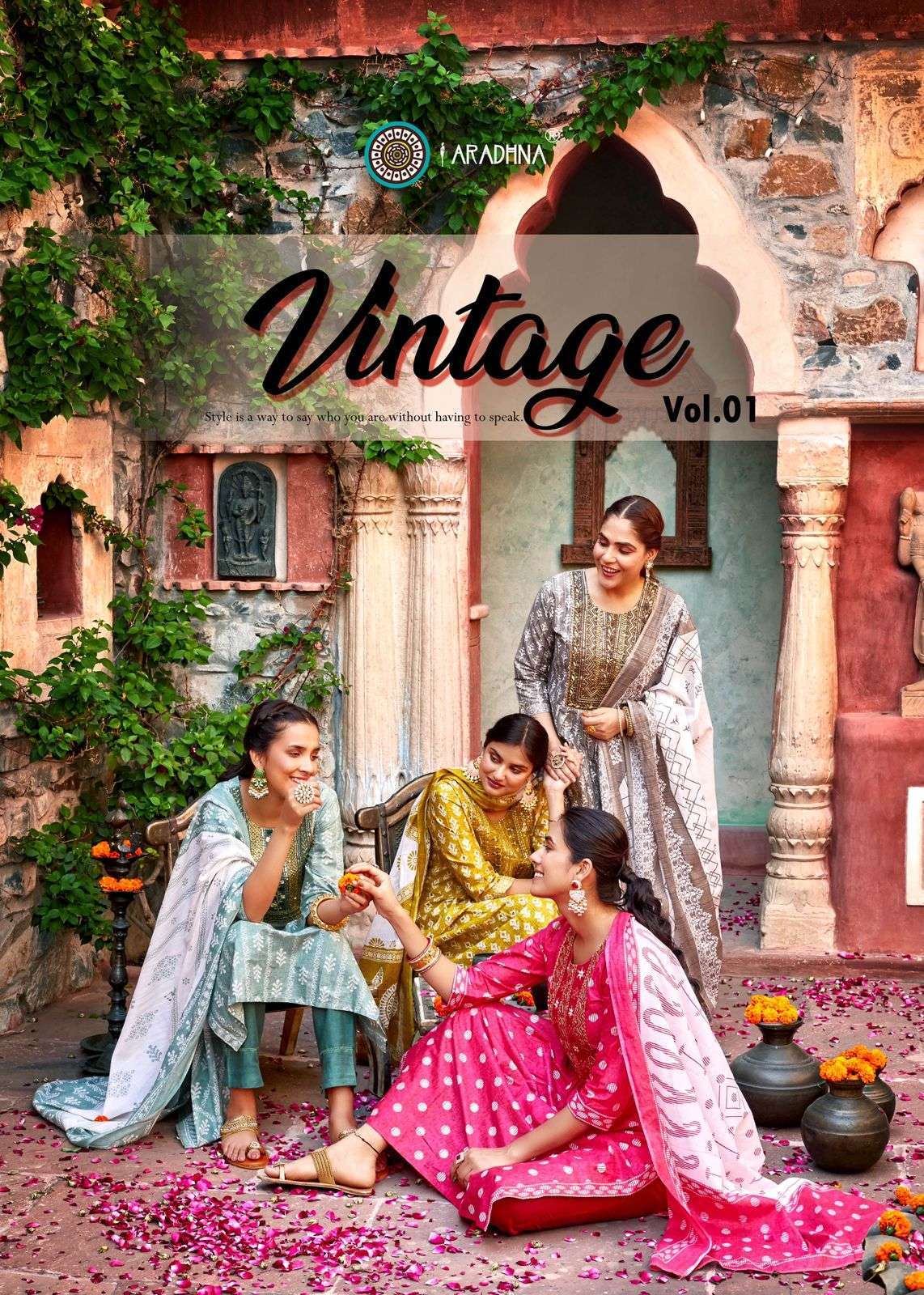 aradhana vintage vol 1 series 1001-1008 Cotton readymade suit