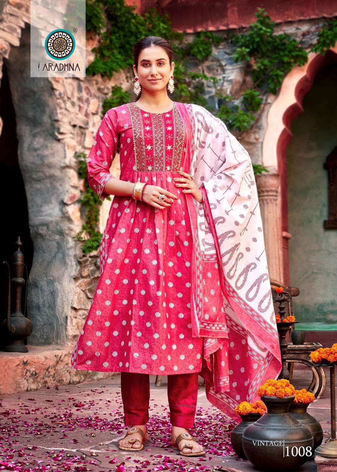 aradhana vintage vol 1 series 1001-1008 Cotton readymade suit