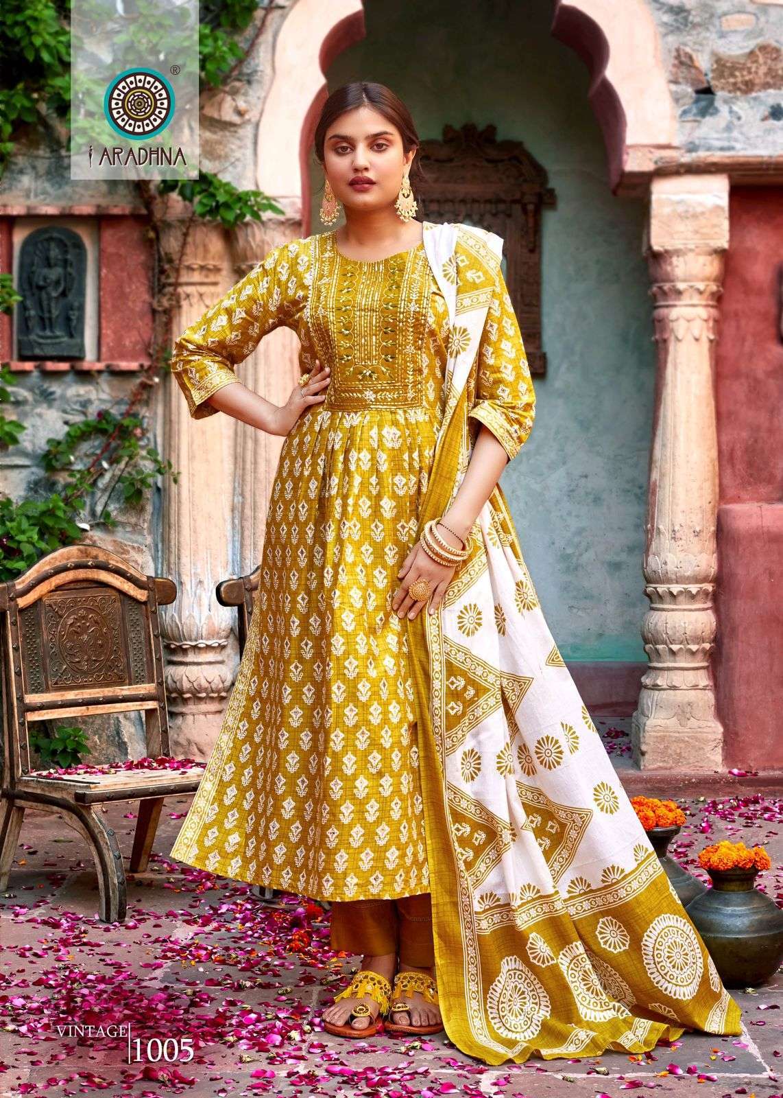 aradhana vintage vol 1 series 1001-1008 Cotton readymade suit