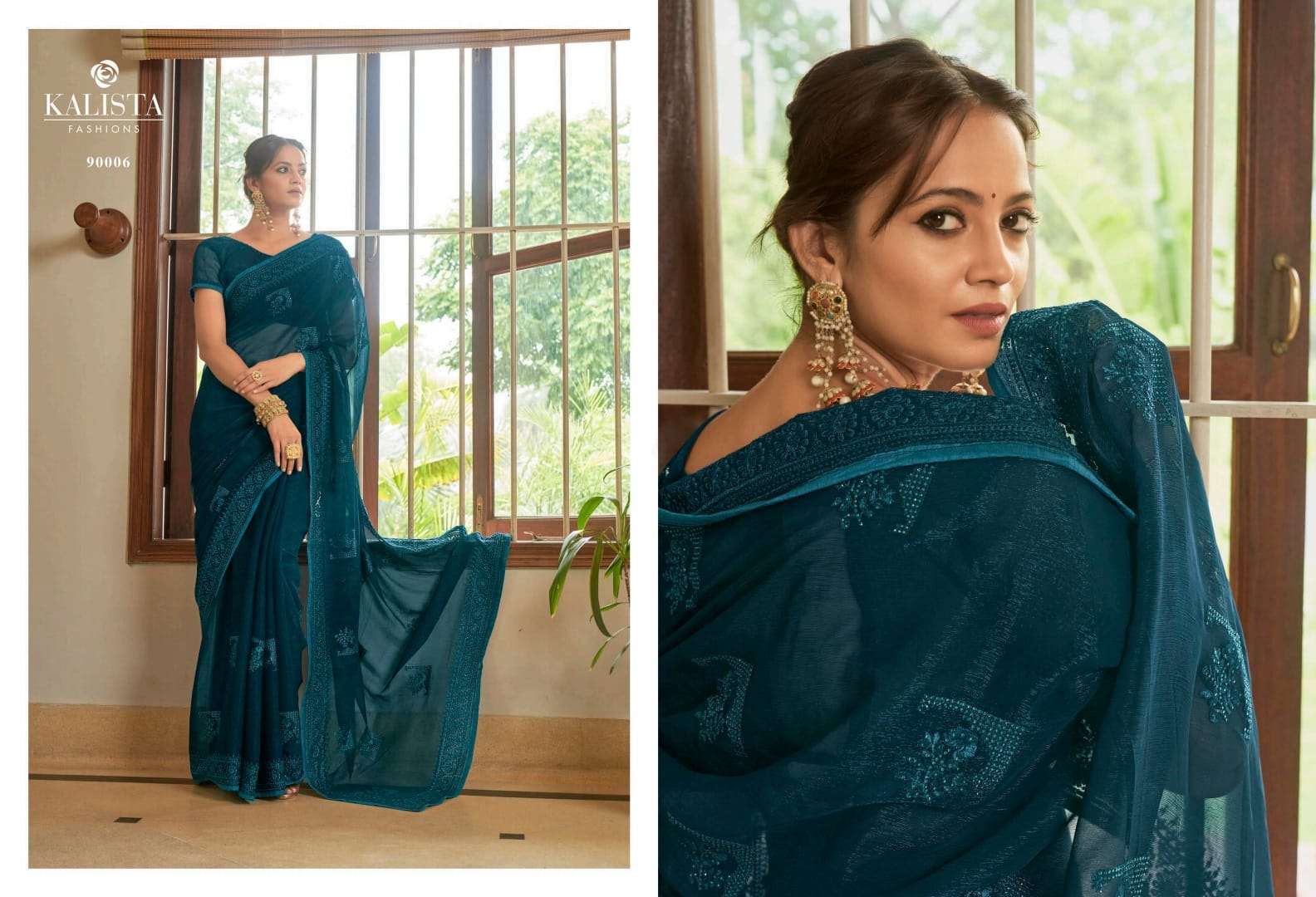 kalista fashion rajshree series 90001-90006 Blooming shimmer saree