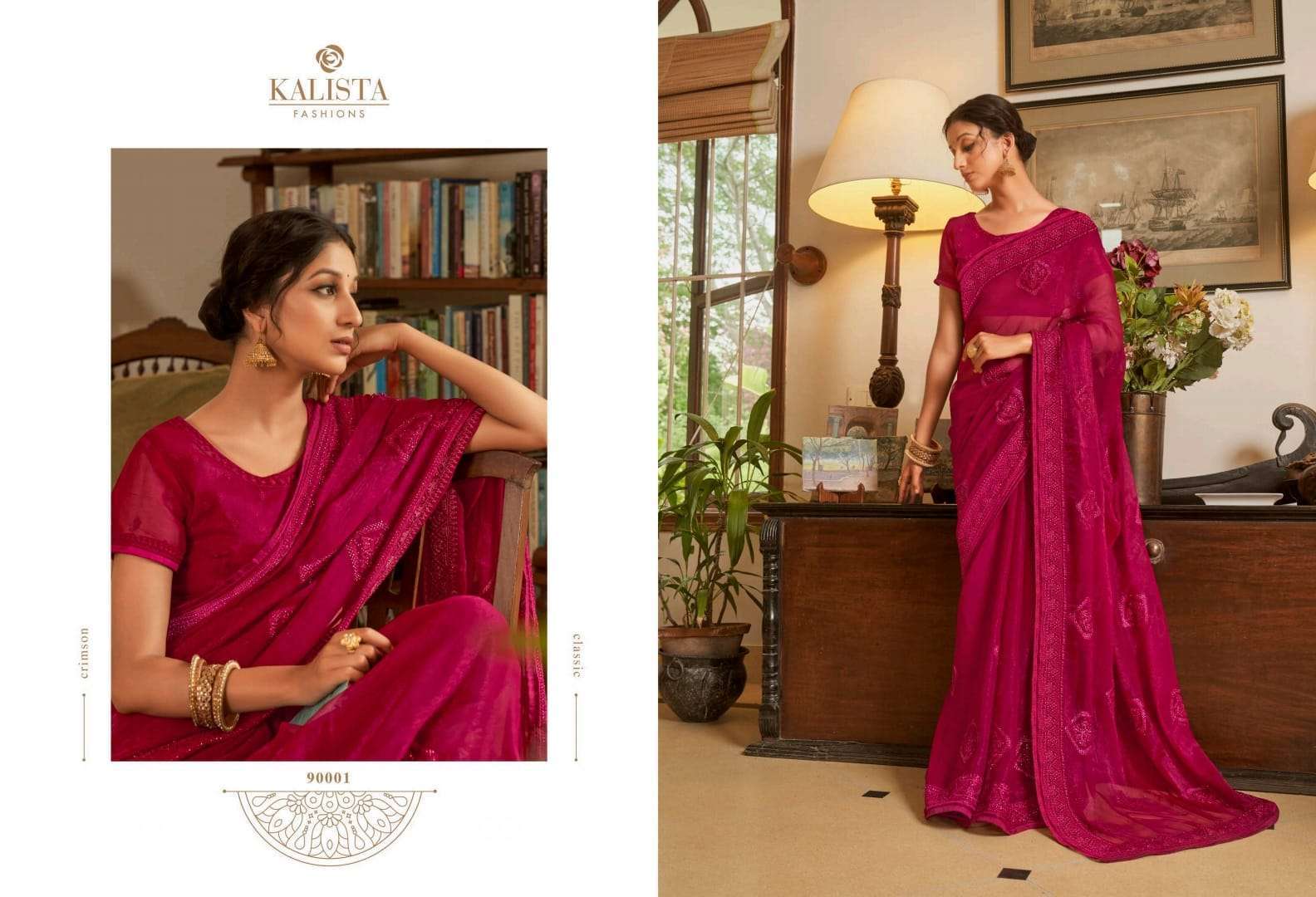 kalista fashion rajshree series 90001-90006 Blooming shimmer saree