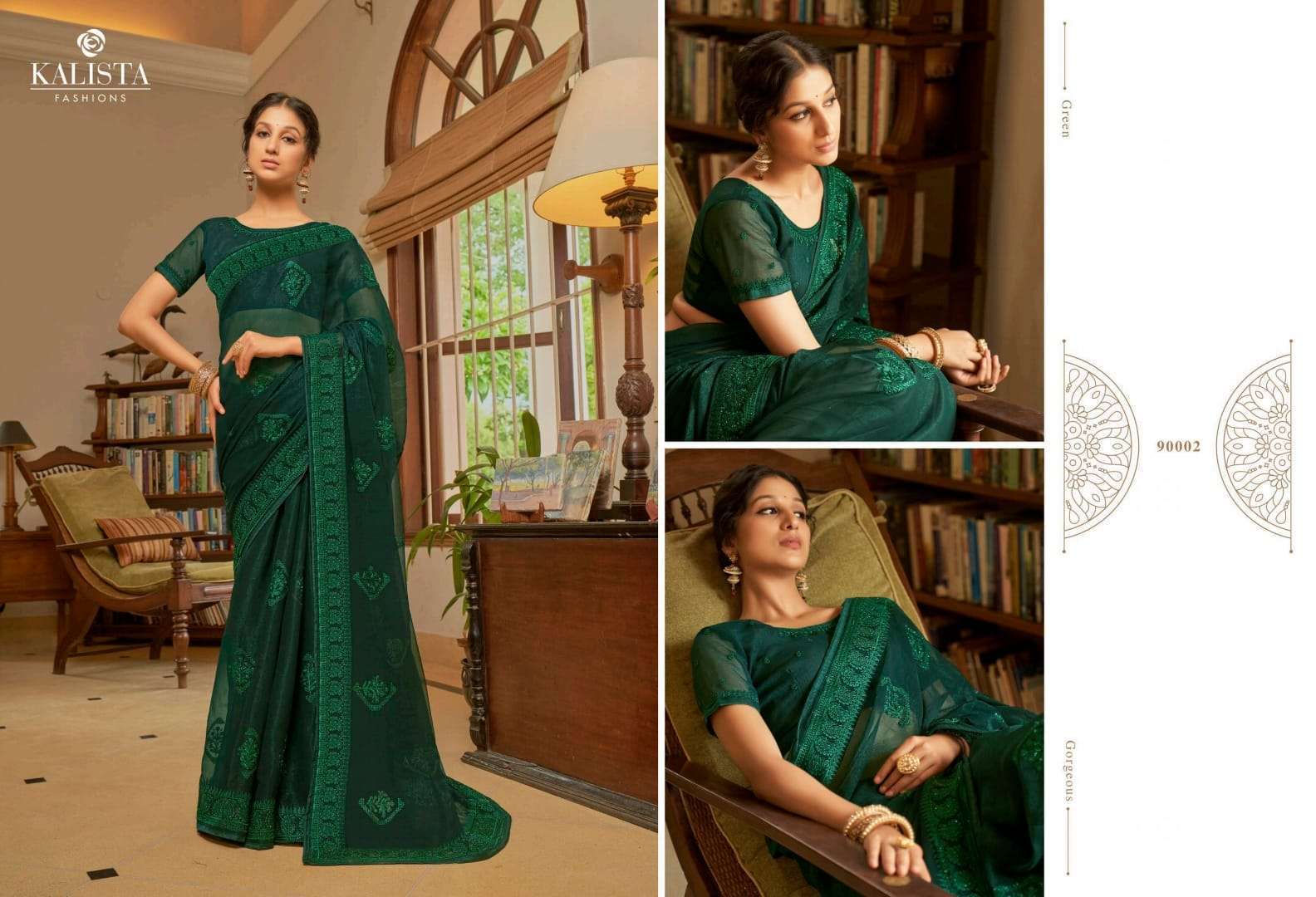 kalista fashion rajshree series 90001-90006 Blooming shimmer saree