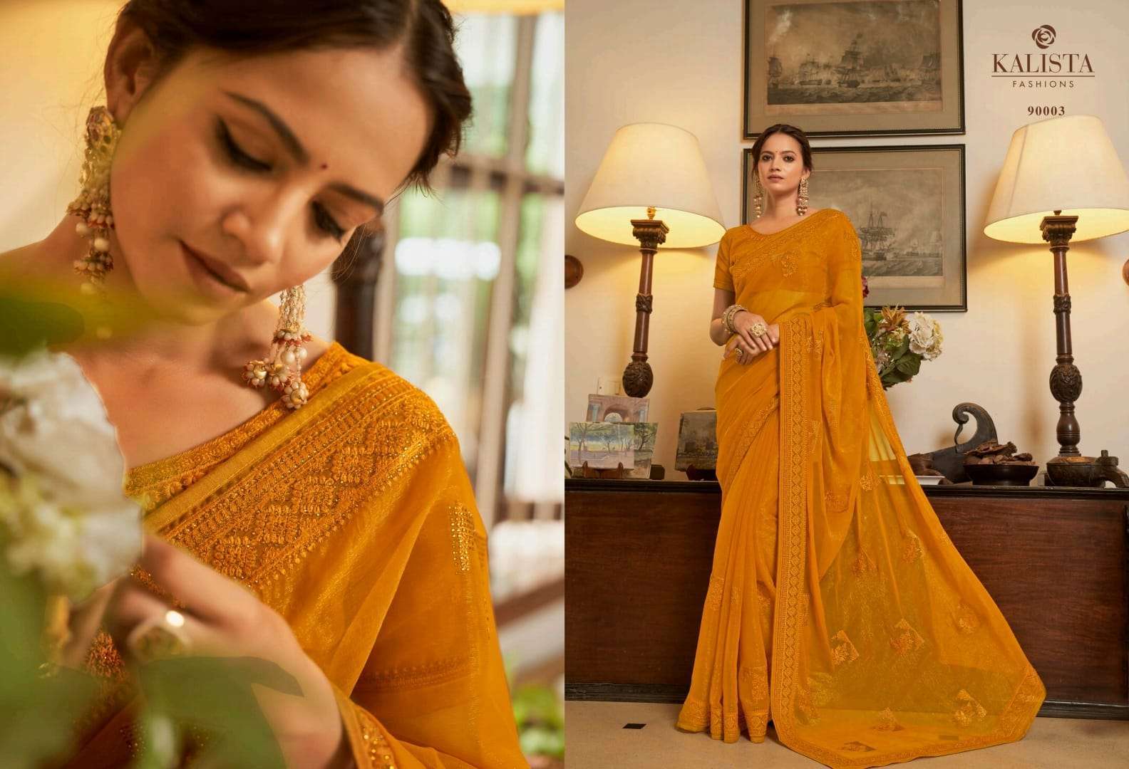 kalista fashion rajshree series 90001-90006 Blooming shimmer saree