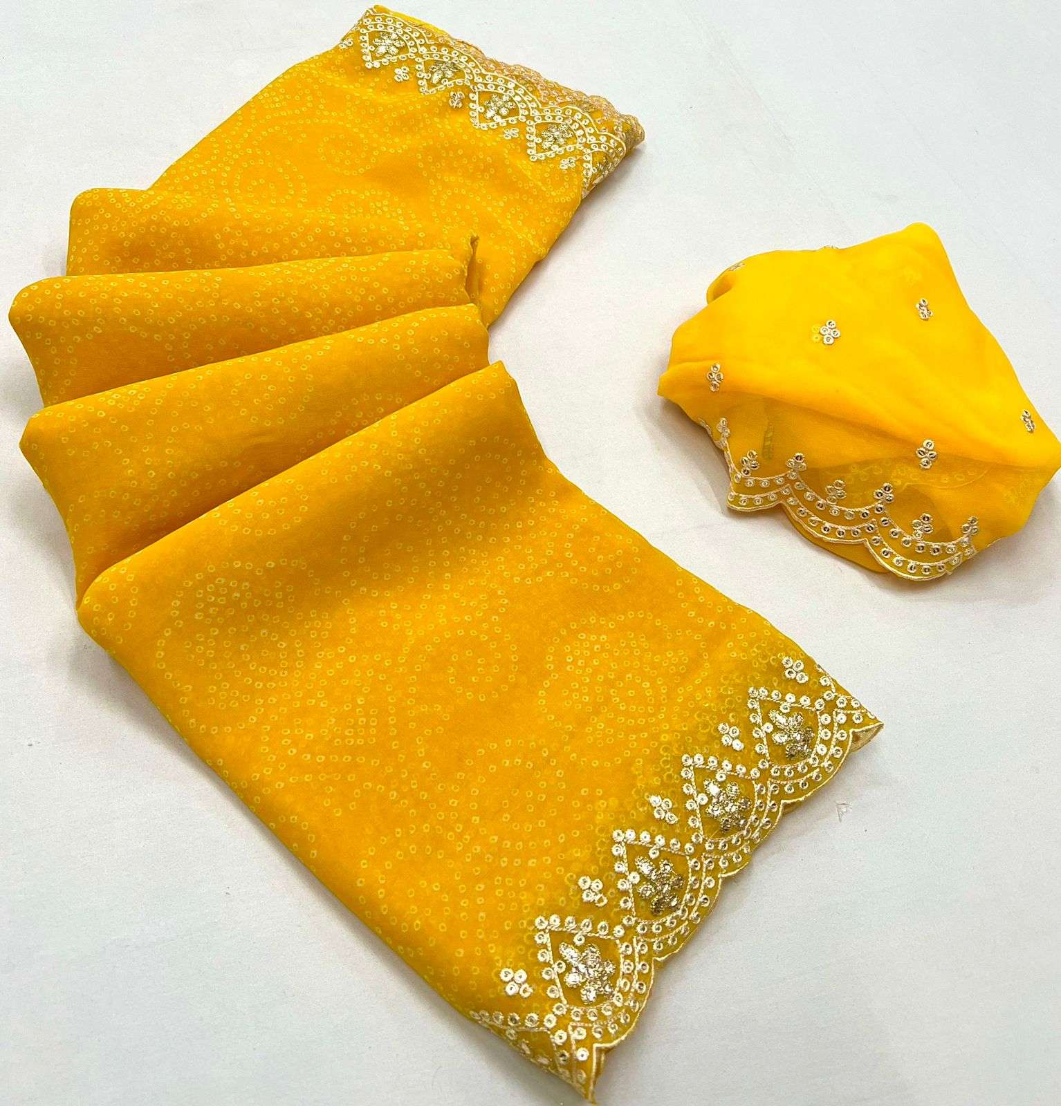kashvi designer georgette fancy cut work border saree 