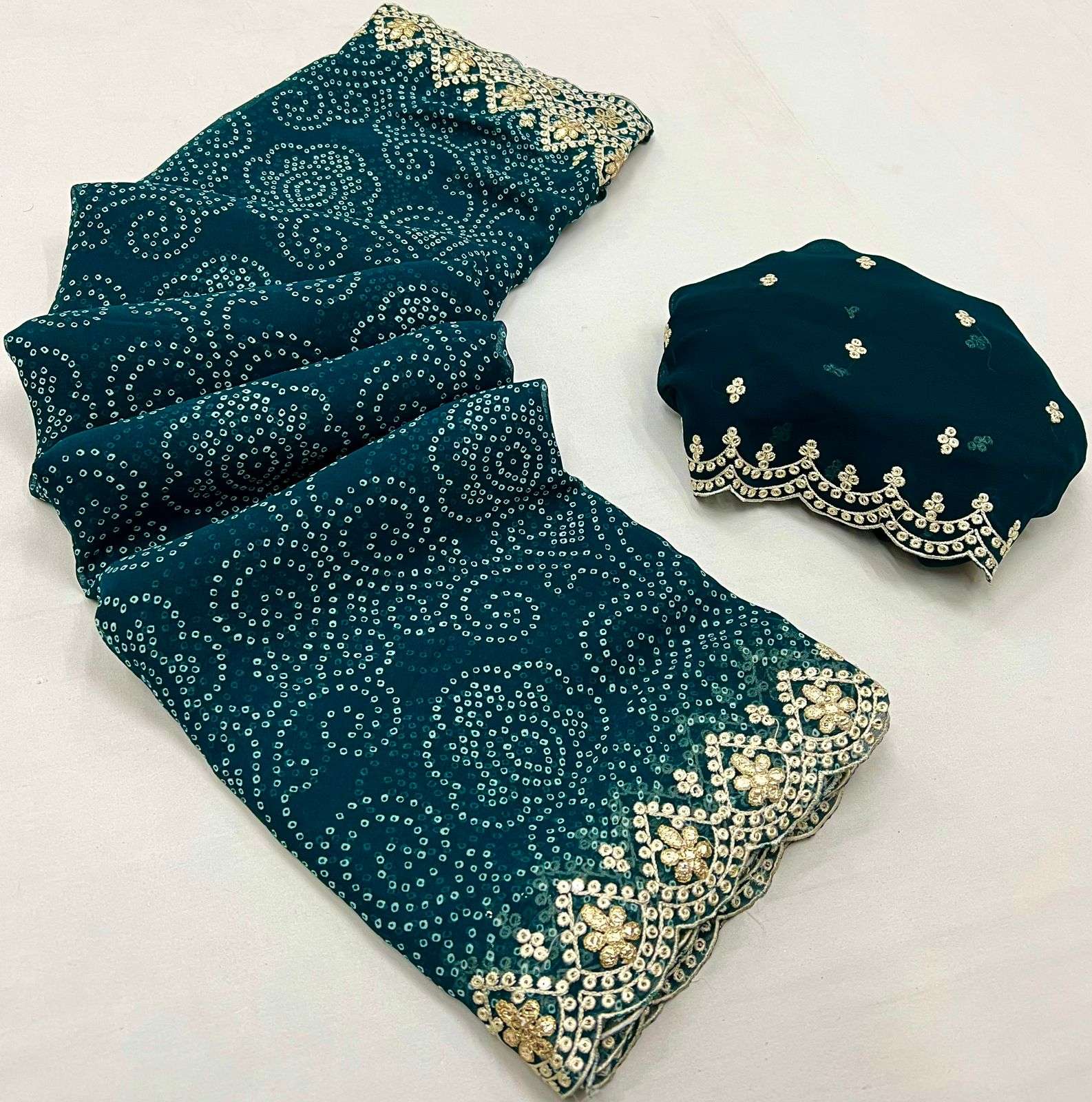 kashvi designer georgette fancy cut work border saree 