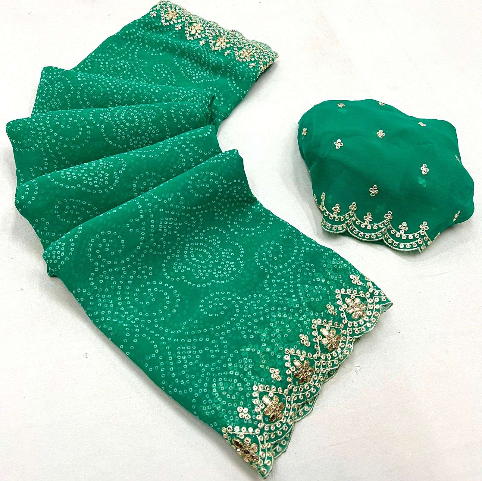 kashvi designer georgette fancy cut work border saree 