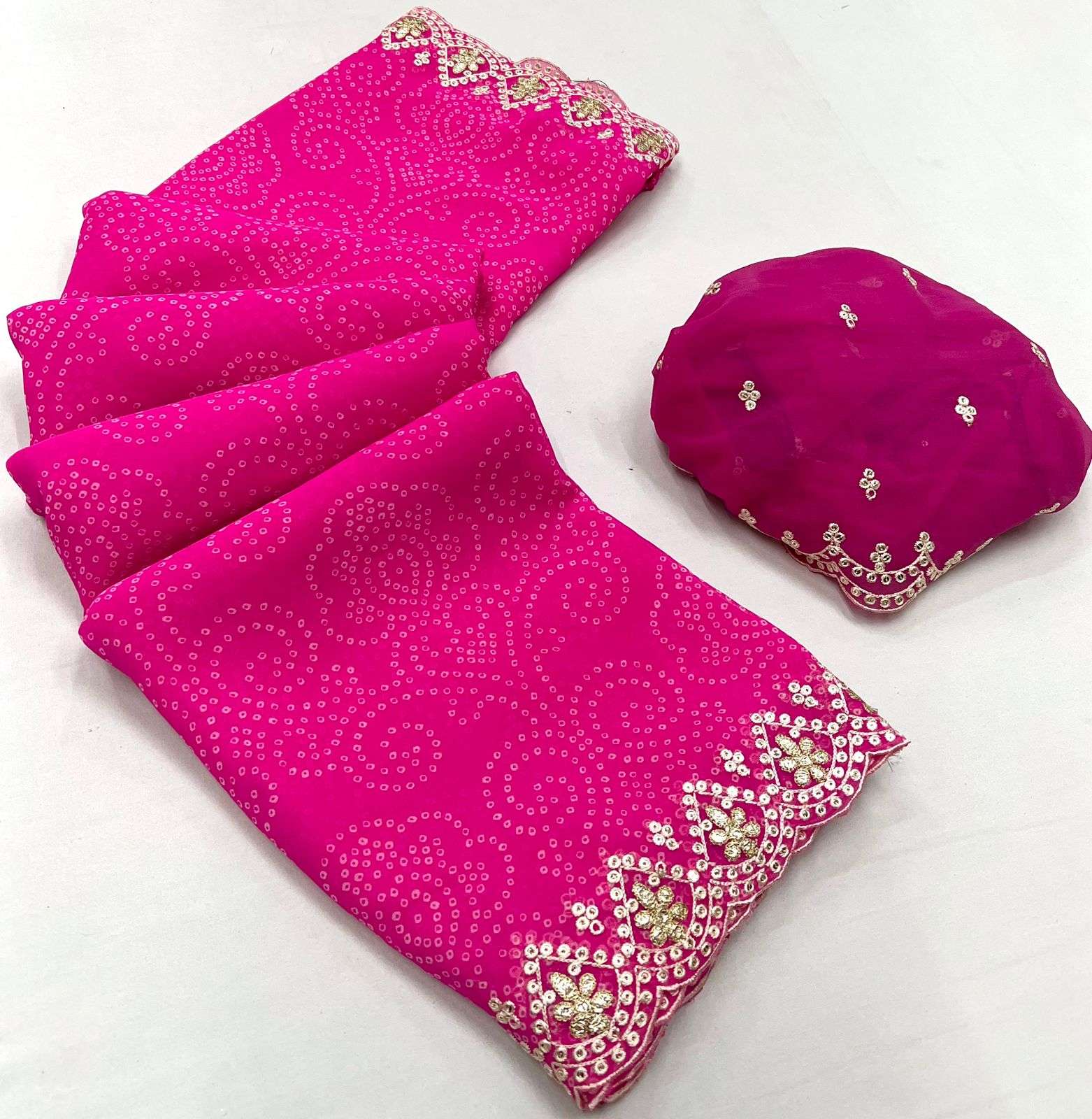 kashvi designer georgette fancy cut work border saree 