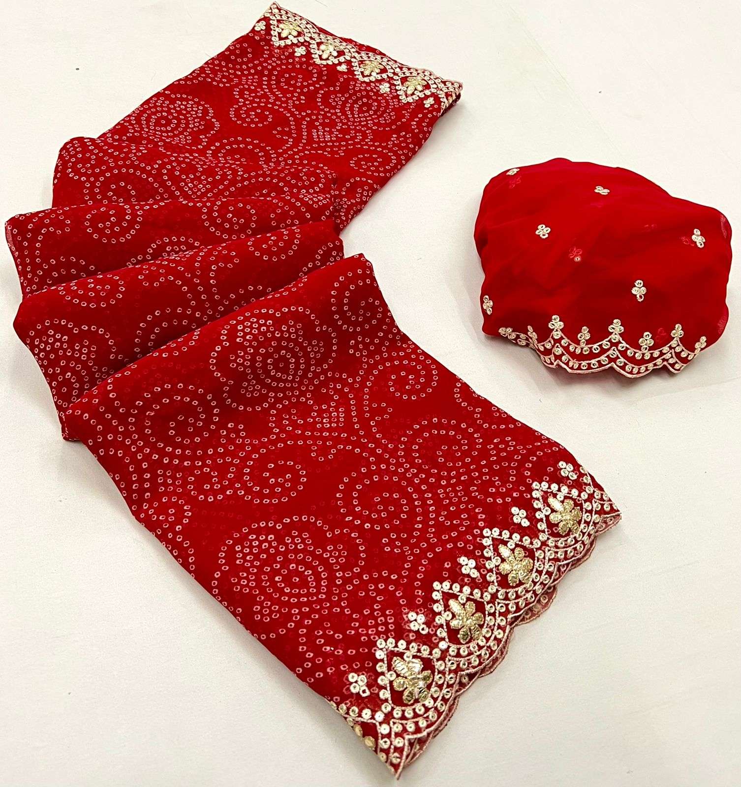 kashvi designer georgette fancy cut work border saree 