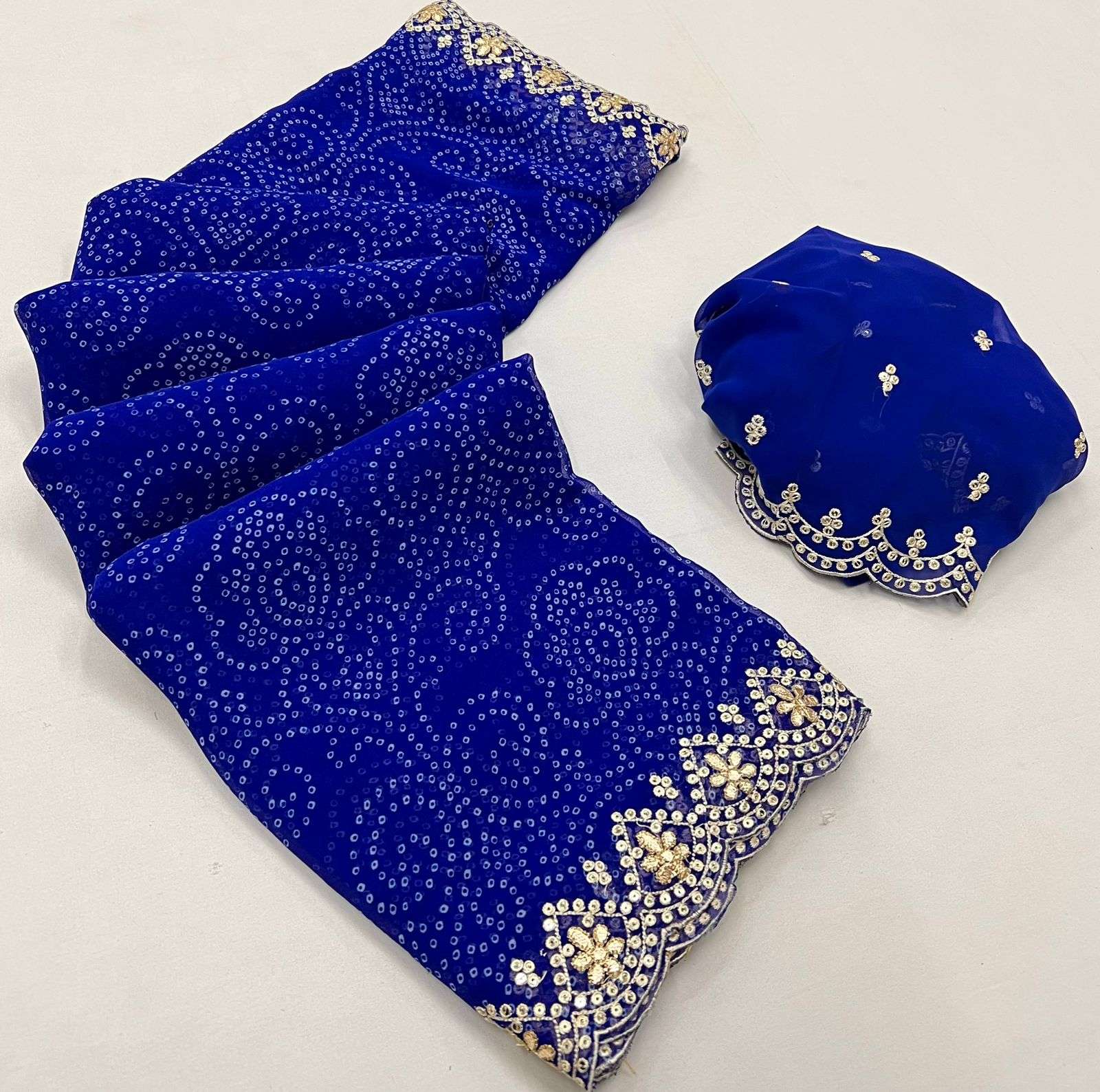 kashvi designer georgette fancy cut work border saree 