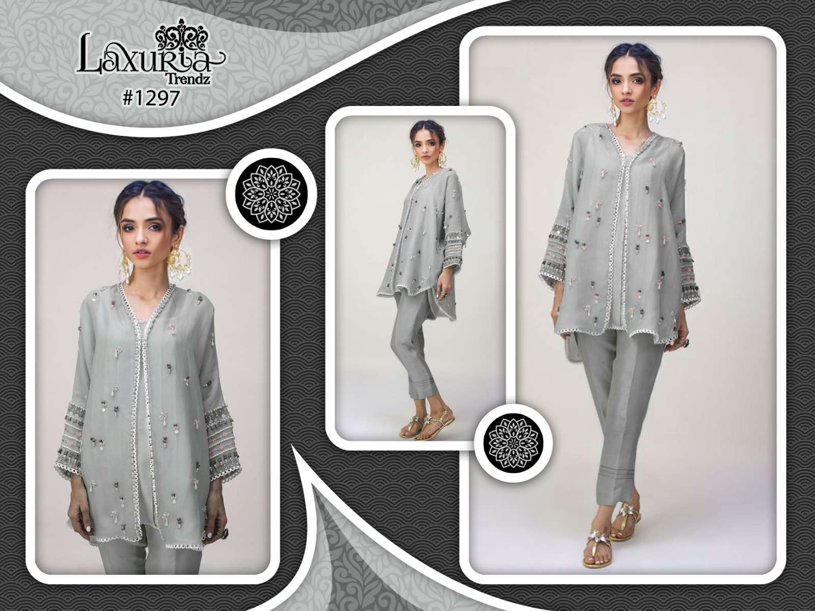 laxuria 1297 Fox Georgette Tunic with Gorgeous Handwork