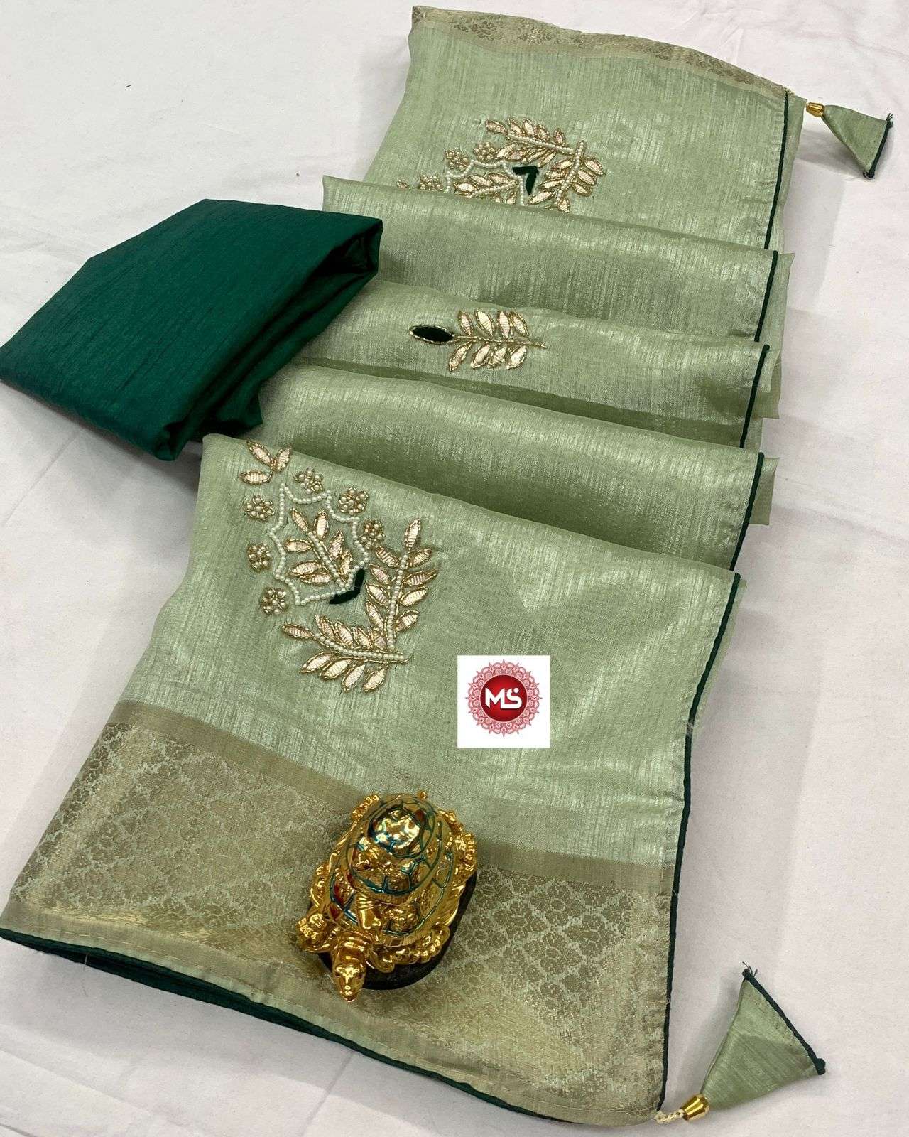 Ms brand designer hand khatli work saree 
