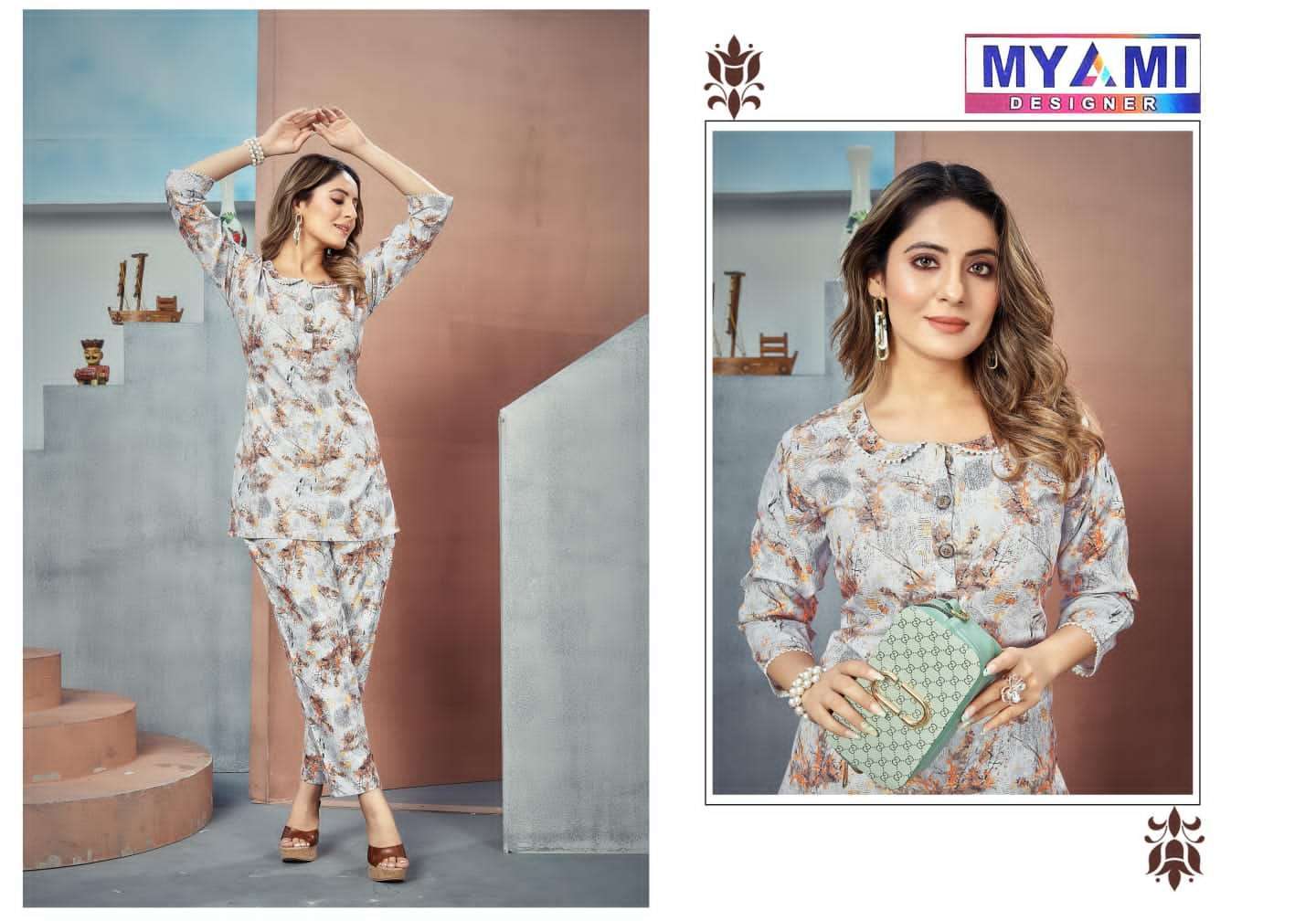 myami cord sets vol 1 heavy 17 kg Reyon with stich designer co ord sets