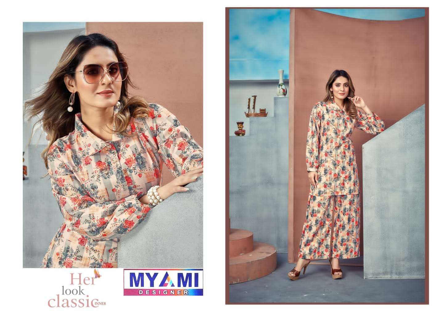 myami cord sets vol 1 heavy 17 kg Reyon with stich designer co ord sets