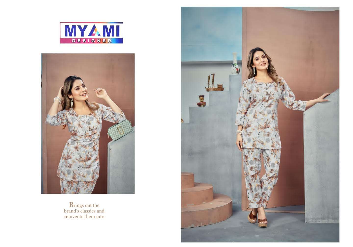 myami cord sets vol 1 heavy 17 kg Reyon with stich designer co ord sets