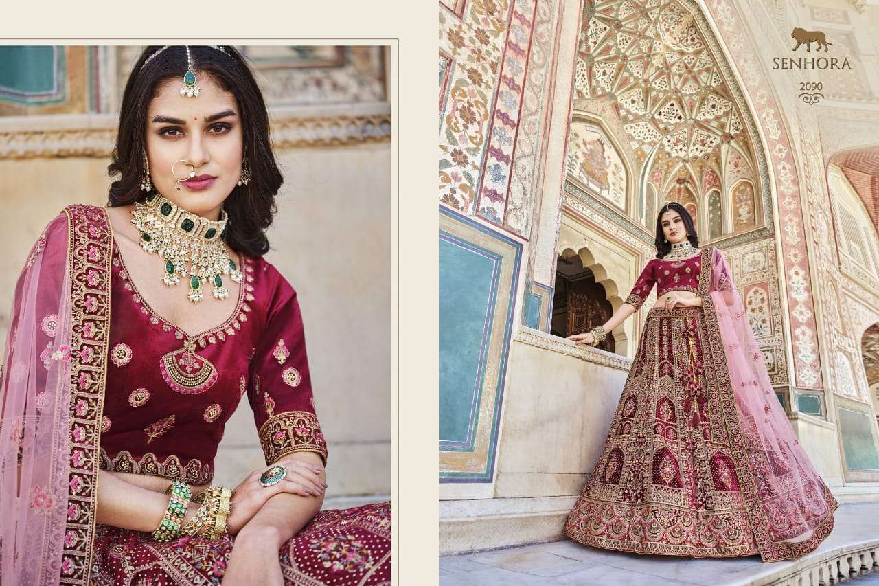 senhora bridal look series 2087-2090 Heavy Velvet With Fancy Dori Work lehenga