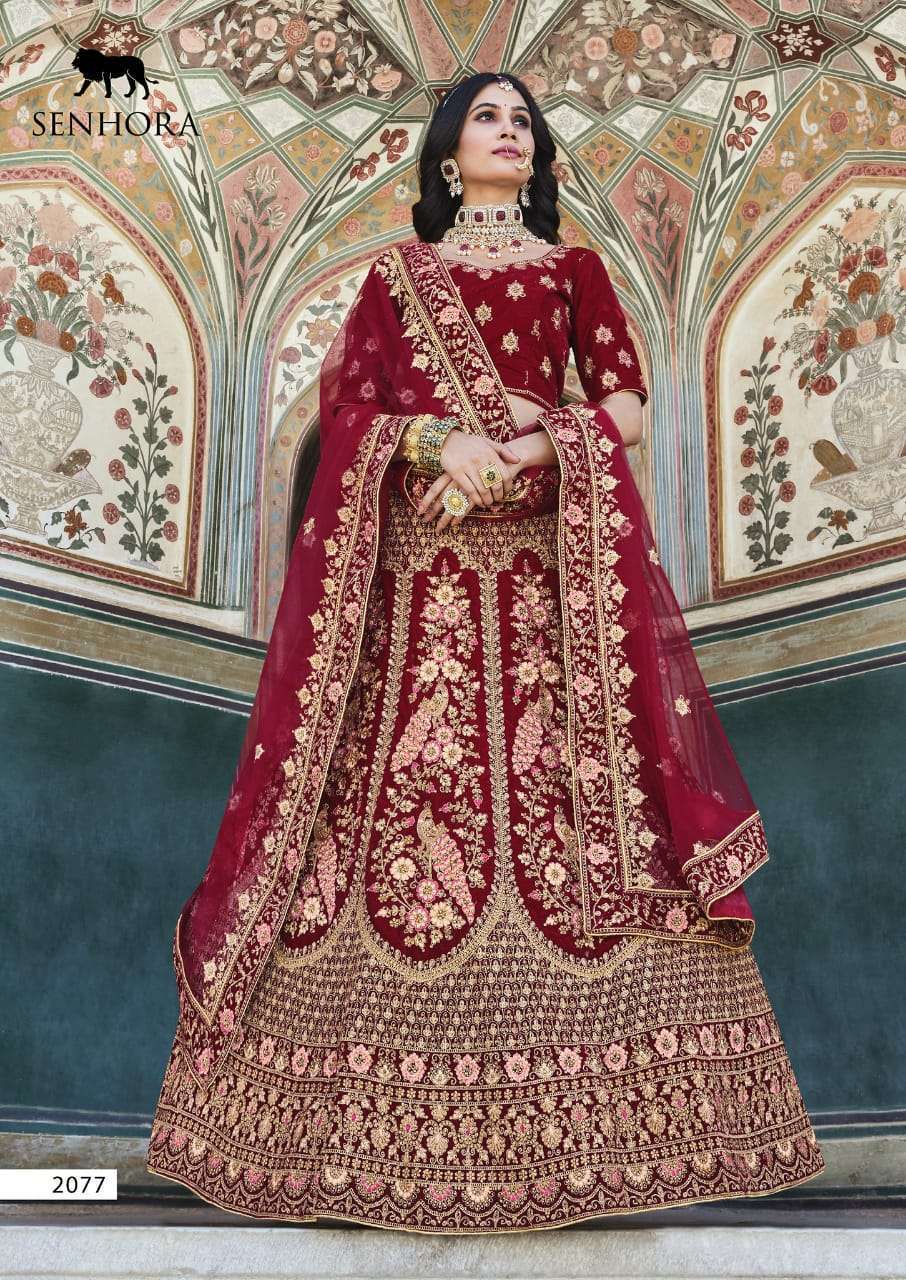 senhora bridal look series 2087-2090 Heavy Velvet With Fancy Dori Work lehenga
