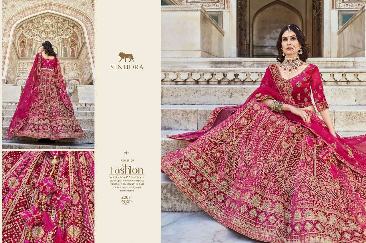 senhora bridal look series 2087-2090 Heavy Velvet With Fancy Dori Work lehenga