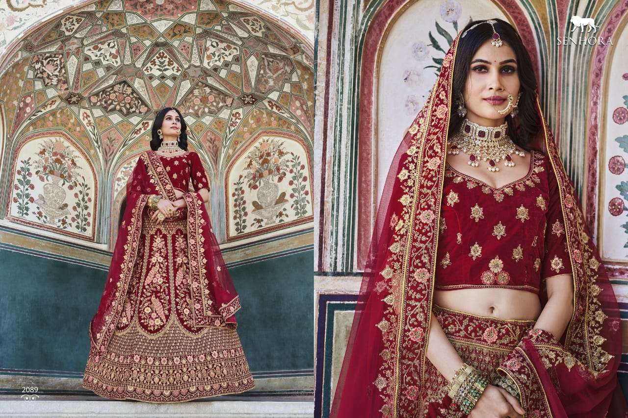 senhora bridal look series 2087-2090 Heavy Velvet With Fancy Dori Work lehenga