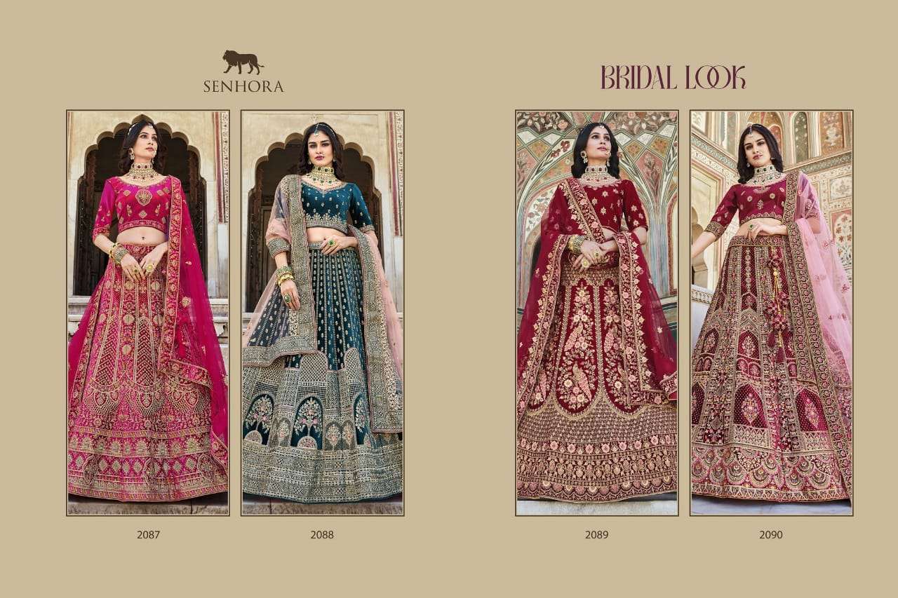 senhora bridal look series 2087-2090 Heavy Velvet With Fancy Dori Work lehenga