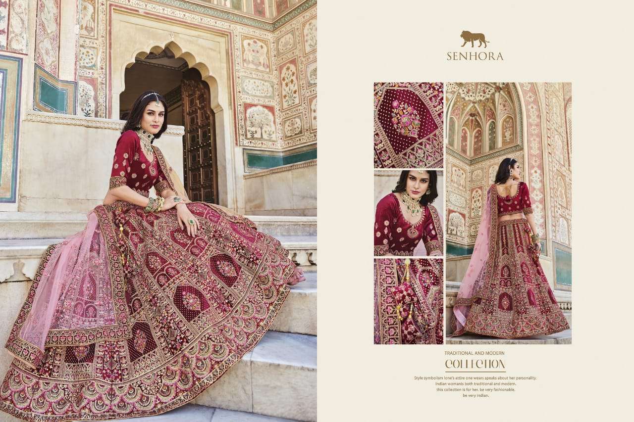senhora bridal look series 2087-2090 Heavy Velvet With Fancy Dori Work lehenga