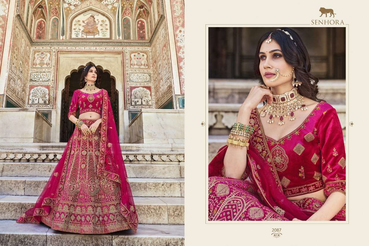 senhora bridal look series 2087-2090 Heavy Velvet With Fancy Dori Work lehenga
