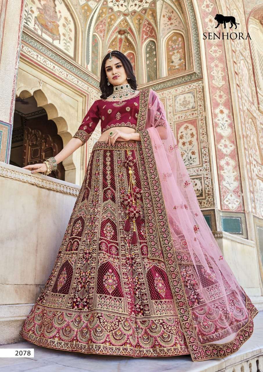 senhora bridal look series 2087-2090 Heavy Velvet With Fancy Dori Work lehenga
