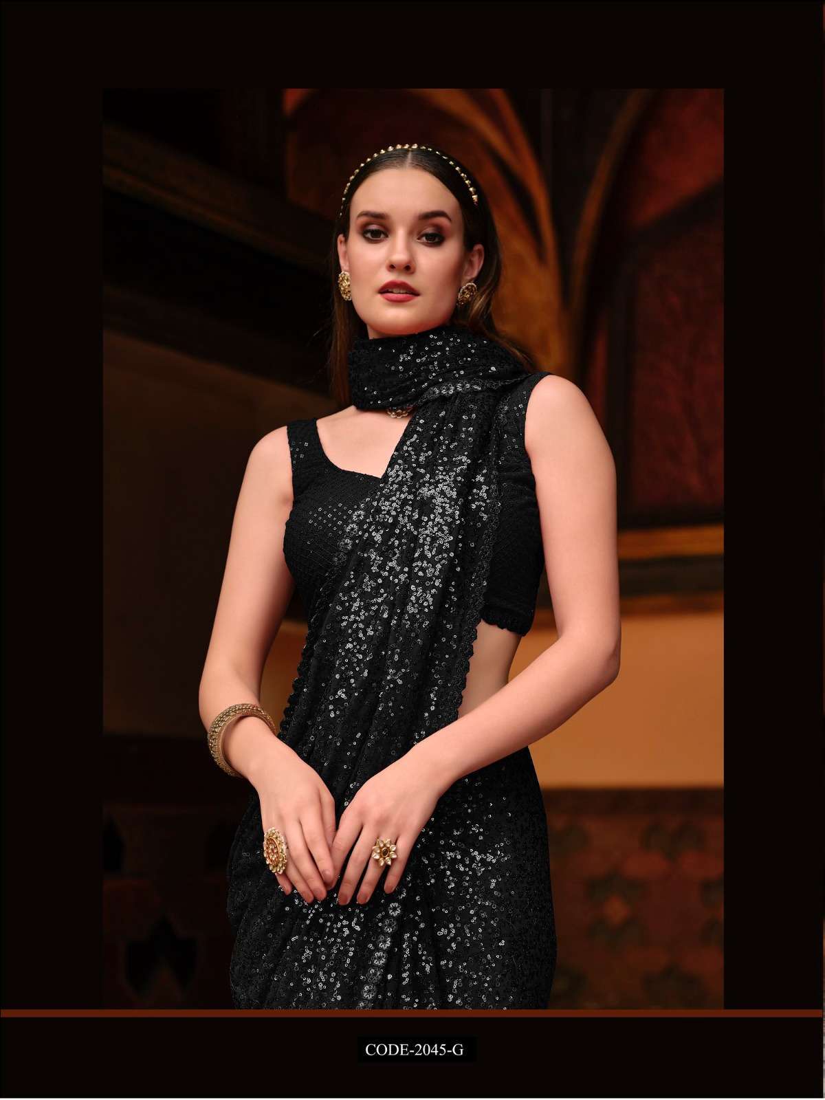senhora emerald vol 34 Georgette With Thread & Dual Sequence Work saree