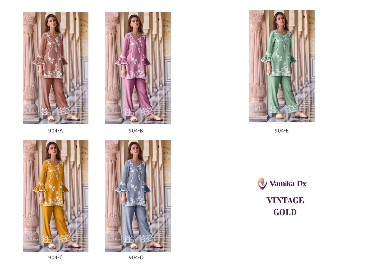 vamika nx vintage gold series 904 heavy rayon kurti 