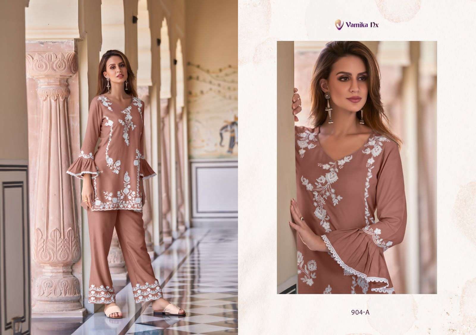 vamika nx vintage gold series 904 heavy rayon kurti 