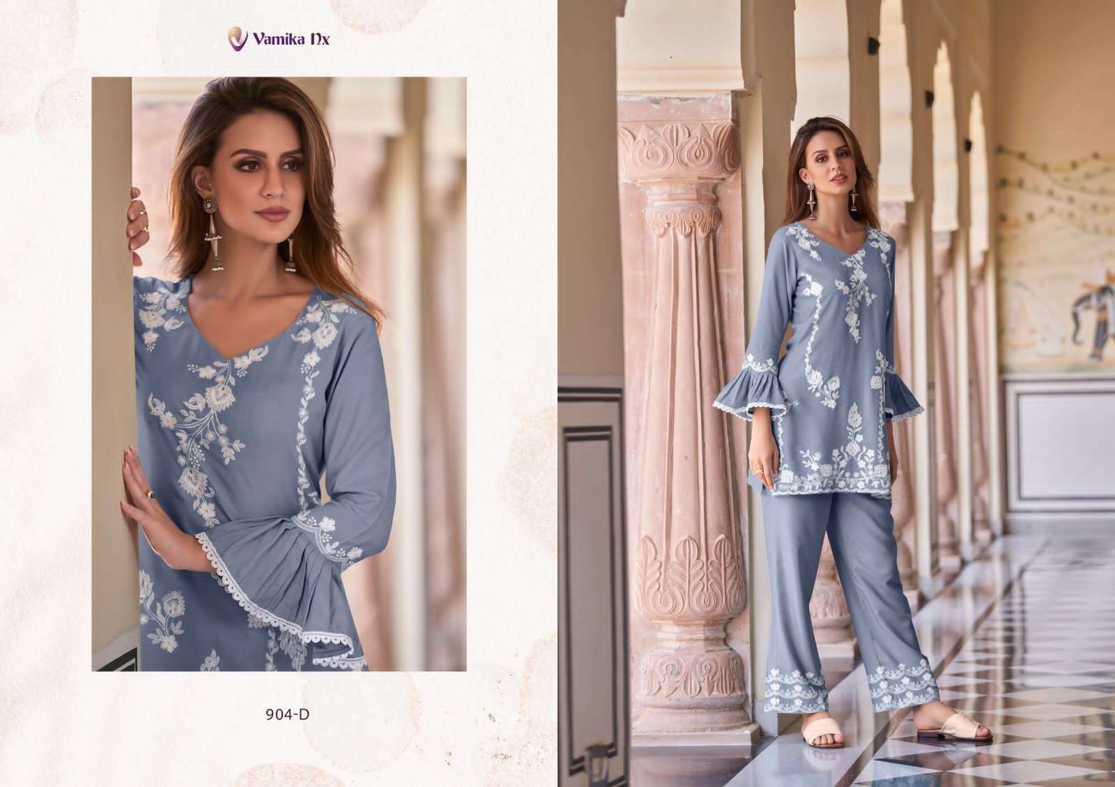 vamika nx vintage gold series 904 heavy rayon kurti 