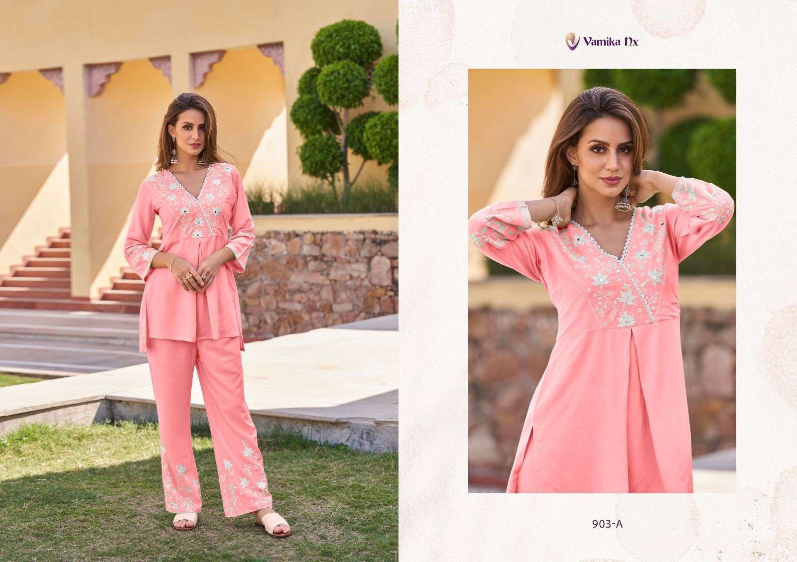 vamika nx vintage silver series 903 heavy rayon kurti