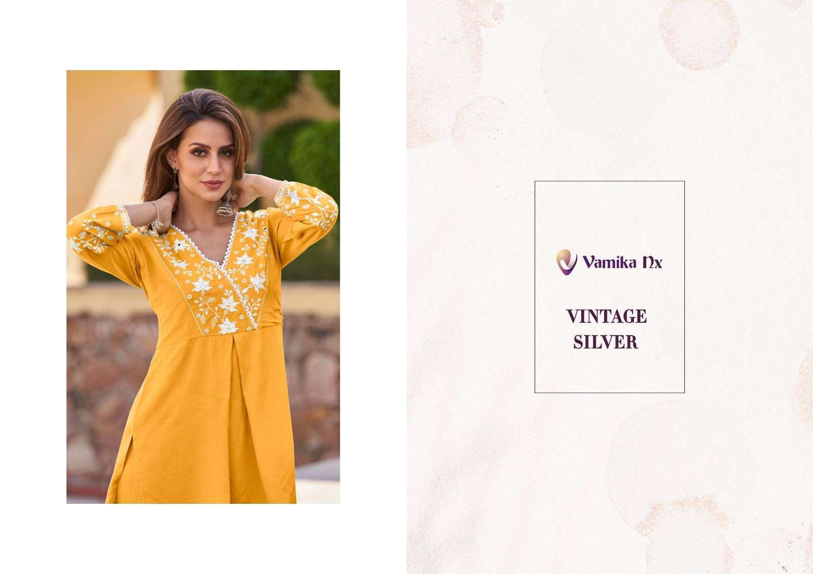 vamika nx vintage silver series 903 heavy rayon kurti