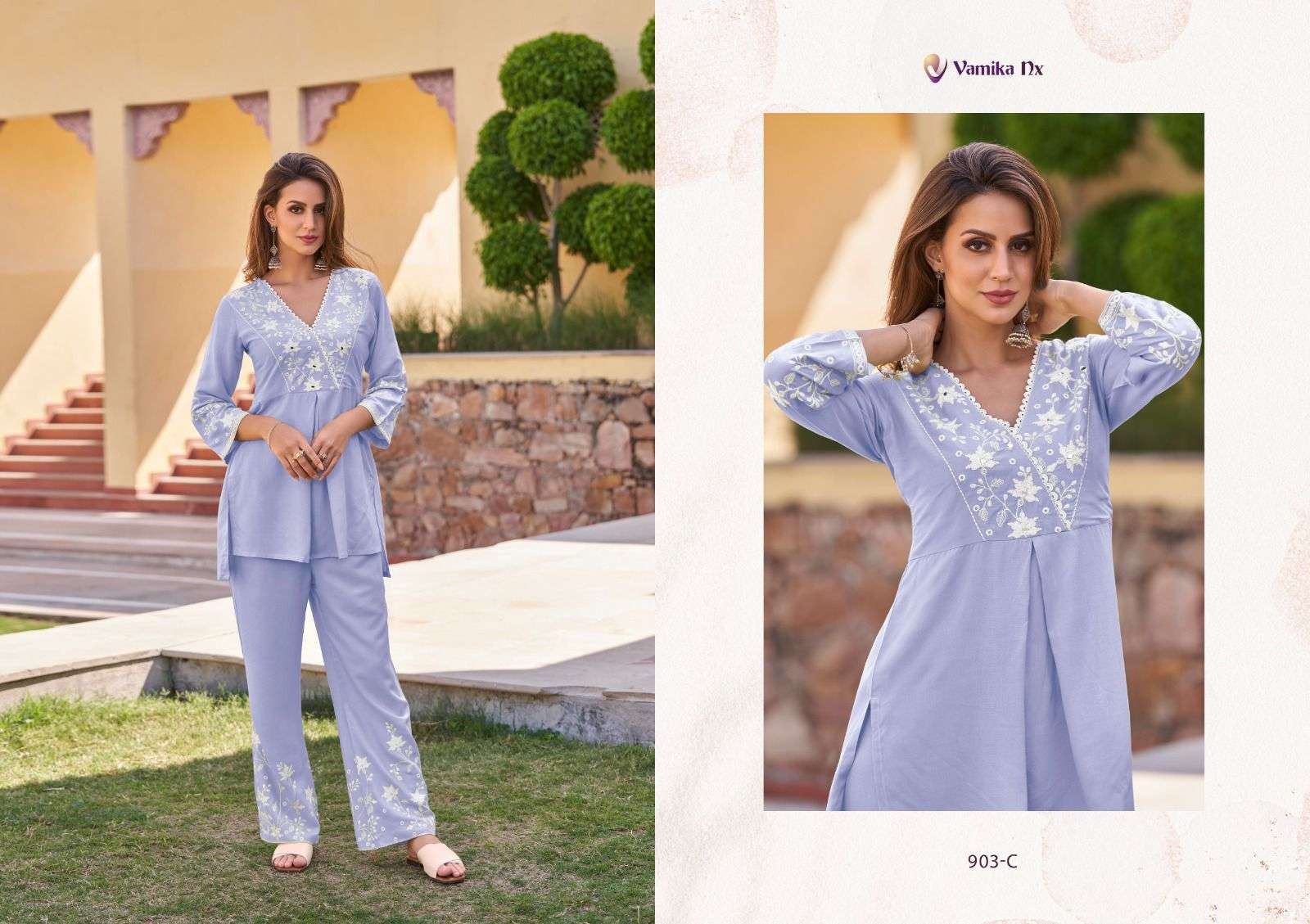 vamika nx vintage silver series 903 heavy rayon kurti