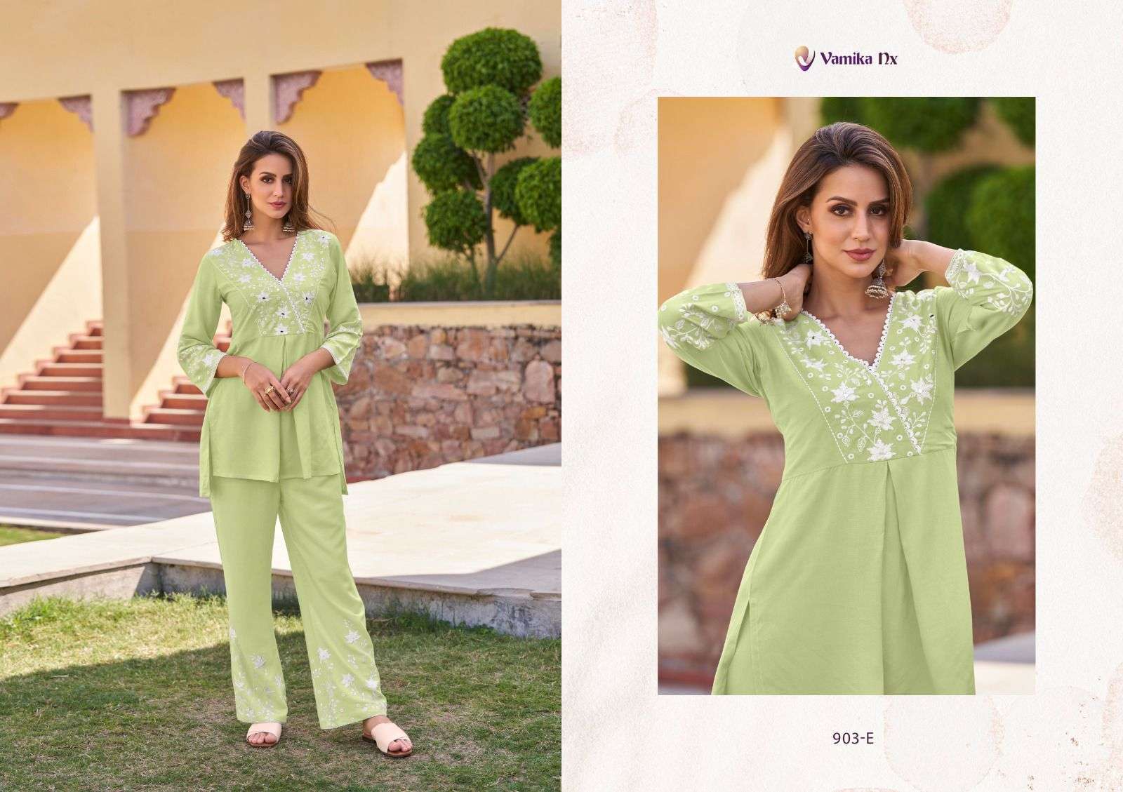 vamika nx vintage silver series 903 heavy rayon kurti