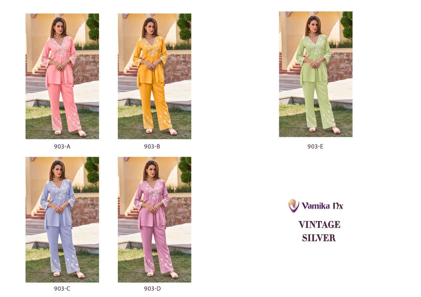 vamika nx vintage silver series 903 heavy rayon kurti