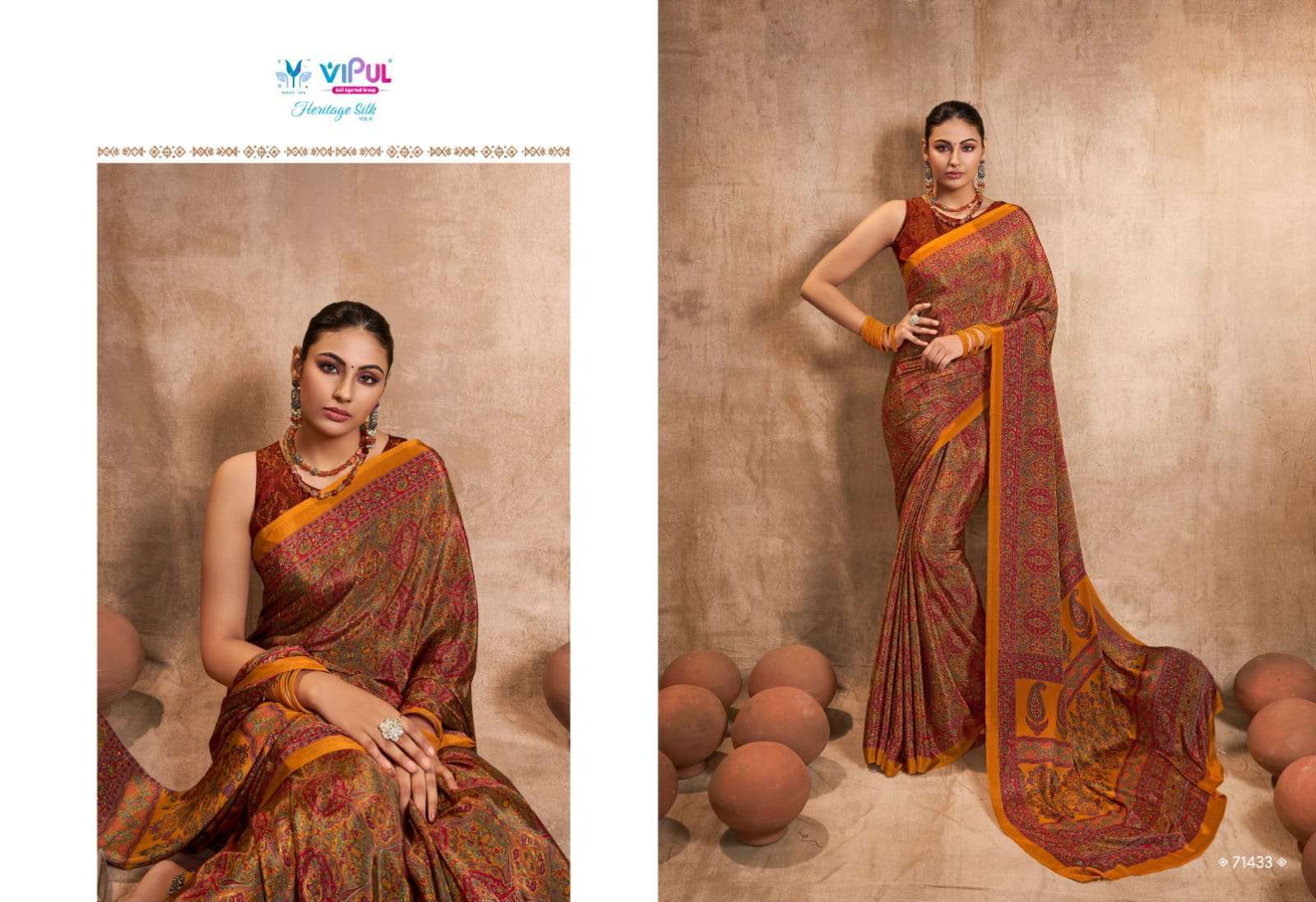 vipul heritage silk vol 8 series 71241-71441 crape silk saree