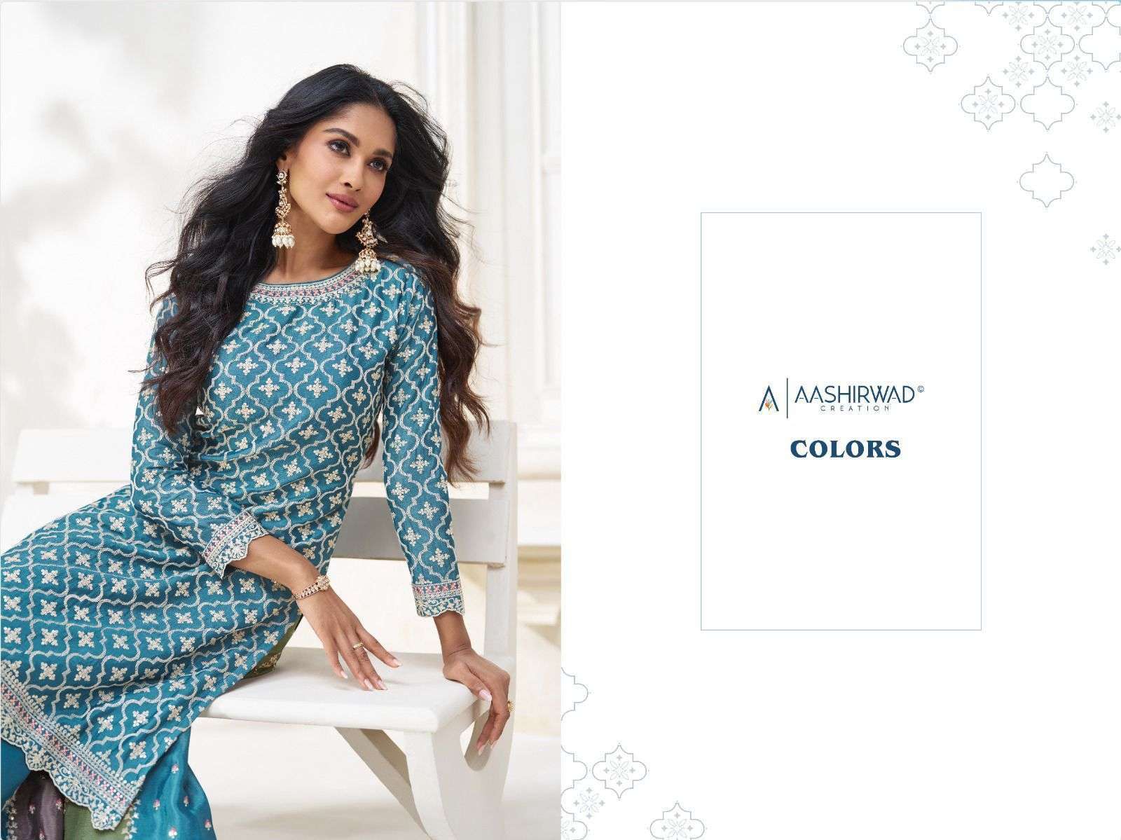 aashirwad colors series 9701-9703 premium chinon silk suit 